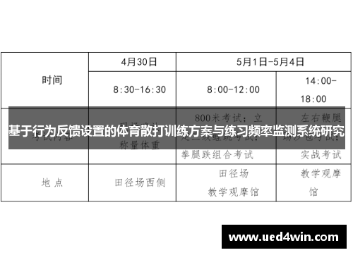 基于行为反馈设置的体育散打训练方案与练习频率监测系统研究